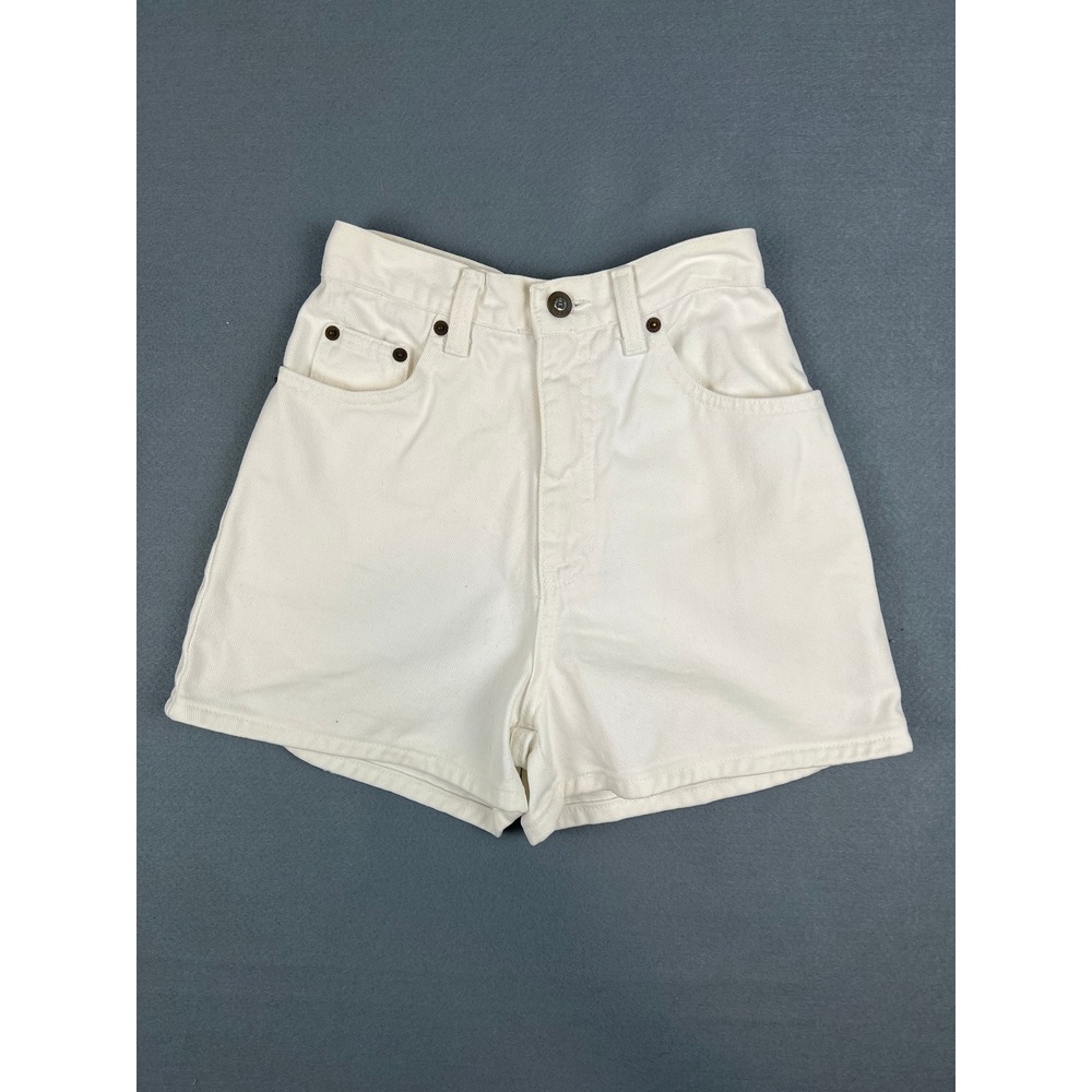 Express Vintage Denim Shorts 90s‎ Minimalist Clean Girl White 100% Cotton XXS/00